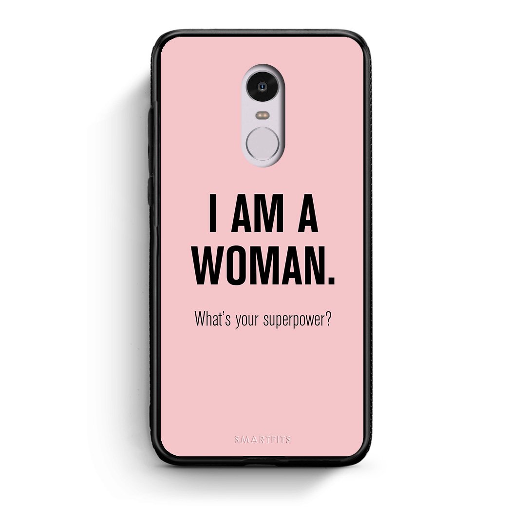 Xiaomi Redmi Note 4/4X Superpower Woman θήκη από τη Smartfits με σχέδιο στο πίσω μέρος και μαύρο περίβλημα | Smartphone case with colorful back and black bezels by Smartfits