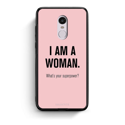 Xiaomi Redmi Note 4/4X Superpower Woman θήκη από τη Smartfits με σχέδιο στο πίσω μέρος και μαύρο περίβλημα | Smartphone case with colorful back and black bezels by Smartfits