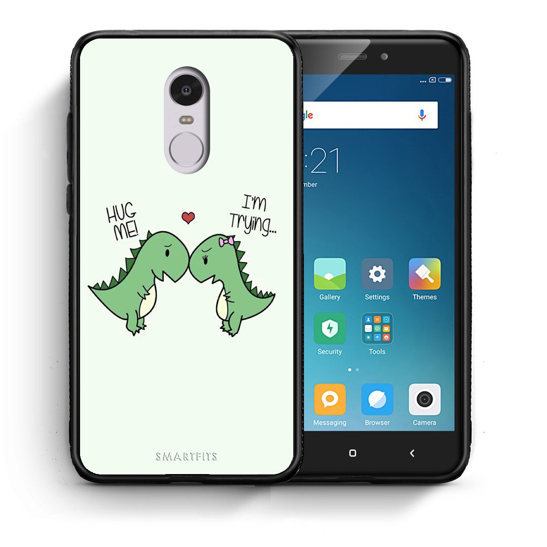 Θήκη Xiaomi Redmi Note 4/4X Rex Valentine από τη Smartfits με σχέδιο στο πίσω μέρος και μαύρο περίβλημα | Xiaomi Redmi Note 4/4X Rex Valentine case with colorful back and black bezels