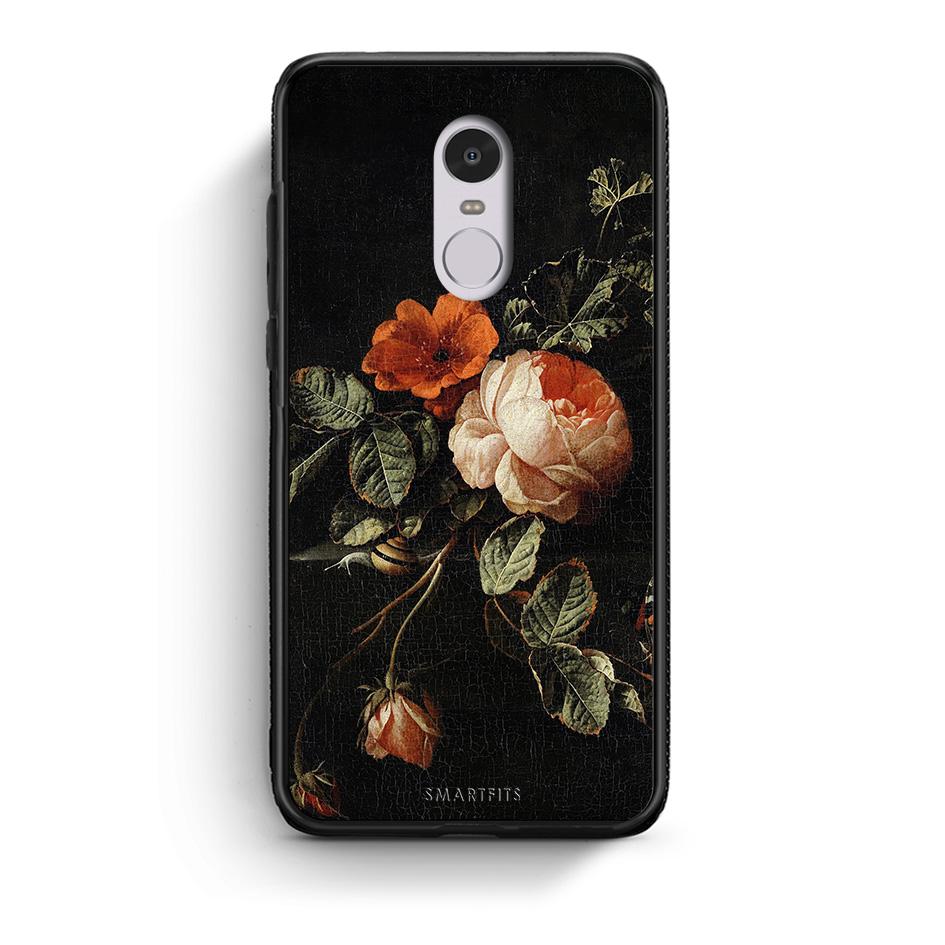 Xiaomi Redmi Note 4/4X Vintage Roses θήκη από τη Smartfits με σχέδιο στο πίσω μέρος και μαύρο περίβλημα | Smartphone case with colorful back and black bezels by Smartfits