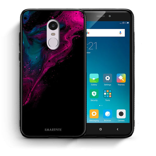 Θήκη Xiaomi Redmi Note 4/4X Pink Black Watercolor από τη Smartfits με σχέδιο στο πίσω μέρος και μαύρο περίβλημα | Xiaomi Redmi Note 4/4X Pink Black Watercolor case with colorful back and black bezels