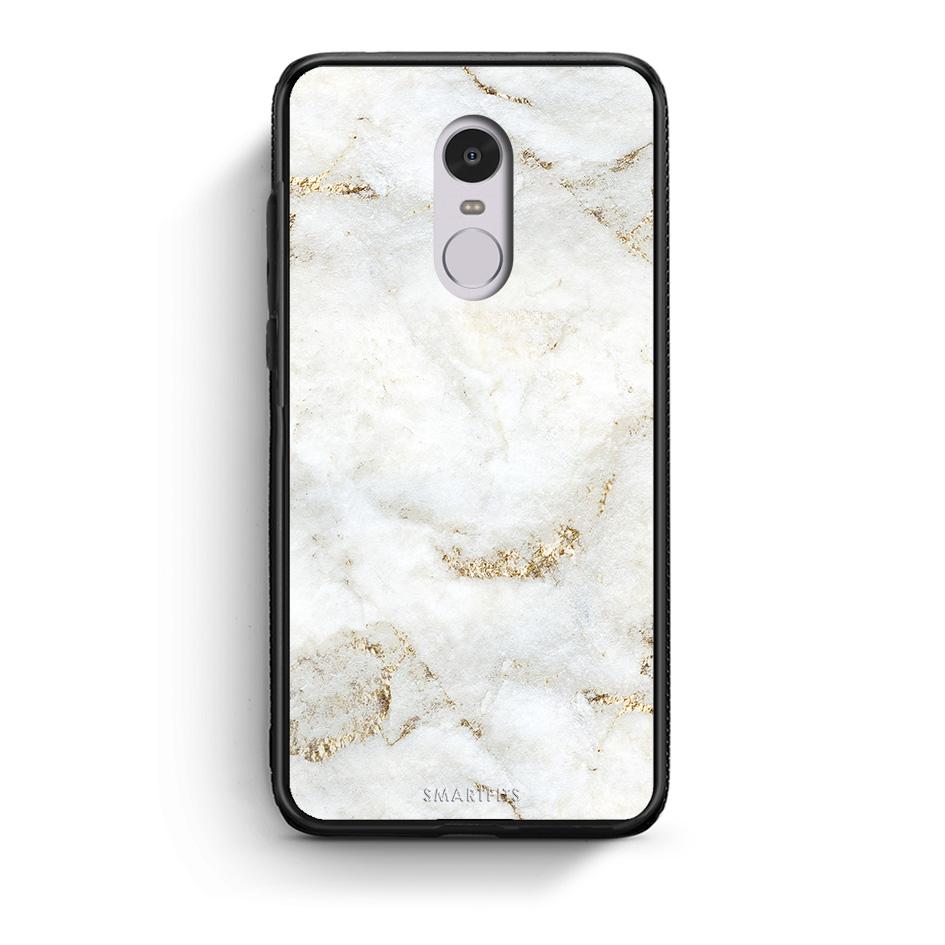Xiaomi Redmi Note 4/4X White Gold Marble θήκη από τη Smartfits με σχέδιο στο πίσω μέρος και μαύρο περίβλημα | Smartphone case with colorful back and black bezels by Smartfits