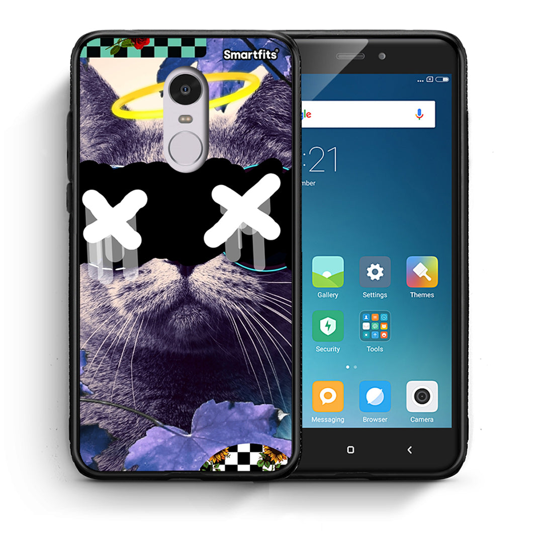 Θήκη Xiaomi Redmi Note 4/4X Cat Collage από τη Smartfits με σχέδιο στο πίσω μέρος και μαύρο περίβλημα | Xiaomi Redmi Note 4/4X Cat Collage case with colorful back and black bezels