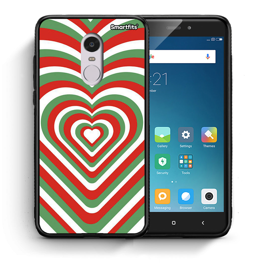 Θήκη Xiaomi Redmi Note 4/4X Christmas Hearts από τη Smartfits με σχέδιο στο πίσω μέρος και μαύρο περίβλημα | Xiaomi Redmi Note 4/4X Christmas Hearts case with colorful back and black bezels