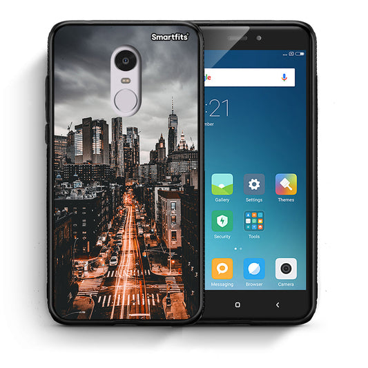 Θήκη Xiaomi Redmi Note 4/4X City Lights από τη Smartfits με σχέδιο στο πίσω μέρος και μαύρο περίβλημα | Xiaomi Redmi Note 4/4X City Lights case with colorful back and black bezels
