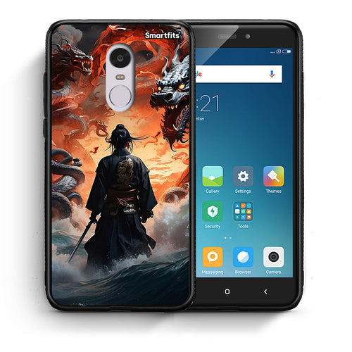 Θήκη Xiaomi Redmi Note 4/4X Dragons Fight από τη Smartfits με σχέδιο στο πίσω μέρος και μαύρο περίβλημα | Xiaomi Redmi Note 4/4X Dragons Fight case with colorful back and black bezels