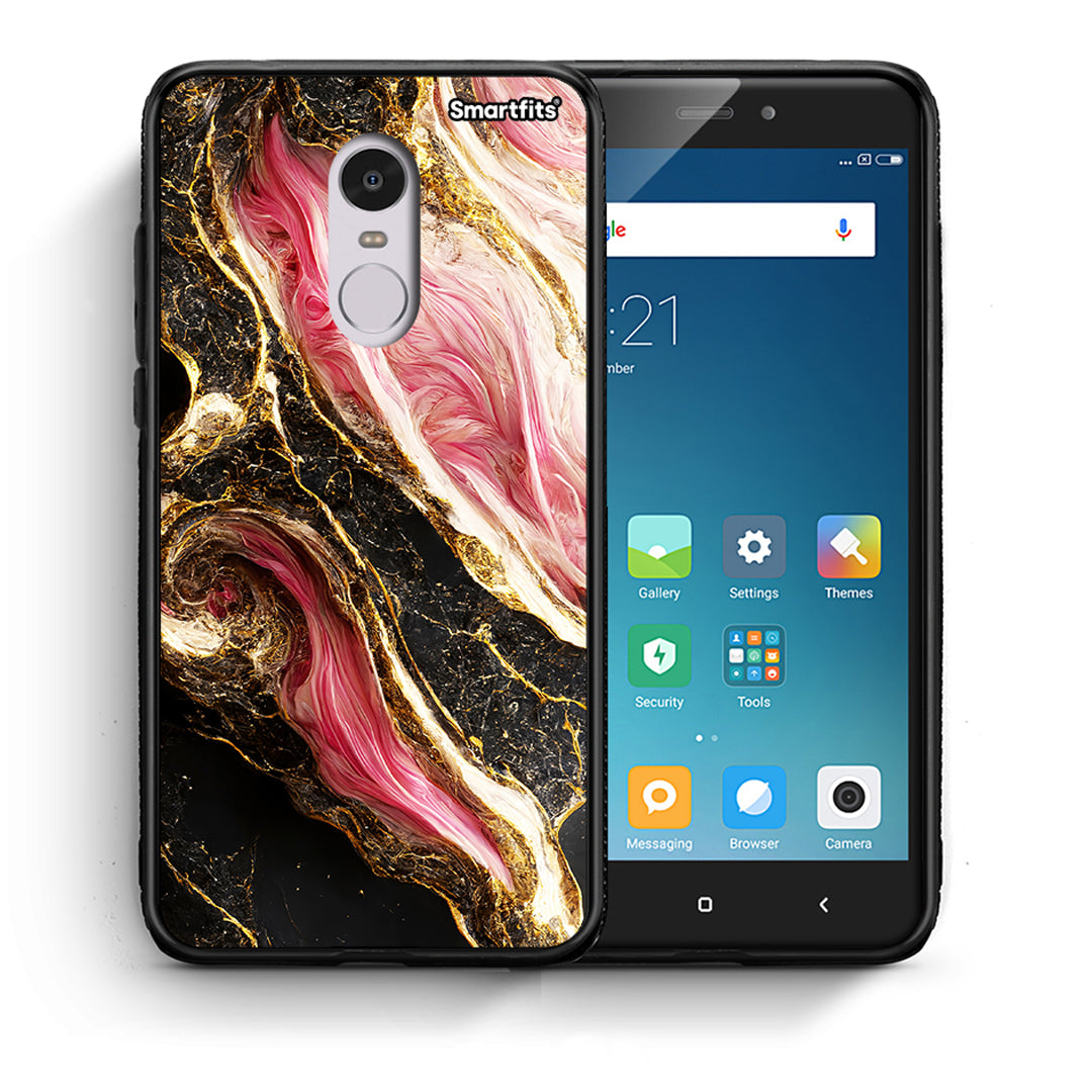 Θήκη Xiaomi Redmi Note 4/4X Glamorous Pink Marble από τη Smartfits με σχέδιο στο πίσω μέρος και μαύρο περίβλημα | Xiaomi Redmi Note 4/4X Glamorous Pink Marble case with colorful back and black bezels