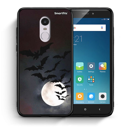 Θήκη Xiaomi Redmi Note 4 / 4X Halloween Bat Night από τη Smartfits με σχέδιο στο πίσω μέρος και μαύρο περίβλημα | Xiaomi Redmi Note 4 / 4X Halloween Bat Night case with colorful back and black bezels
