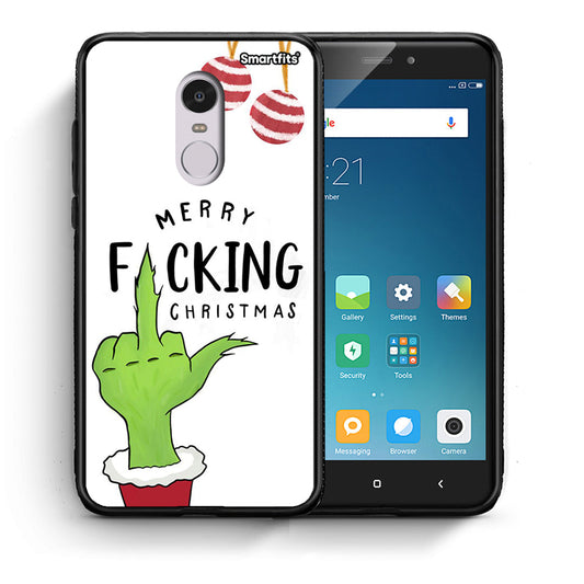 Θήκη Xiaomi Redmi Note 4/4X Merry F Xmas από τη Smartfits με σχέδιο στο πίσω μέρος και μαύρο περίβλημα | Xiaomi Redmi Note 4/4X Merry F Xmas case with colorful back and black bezels