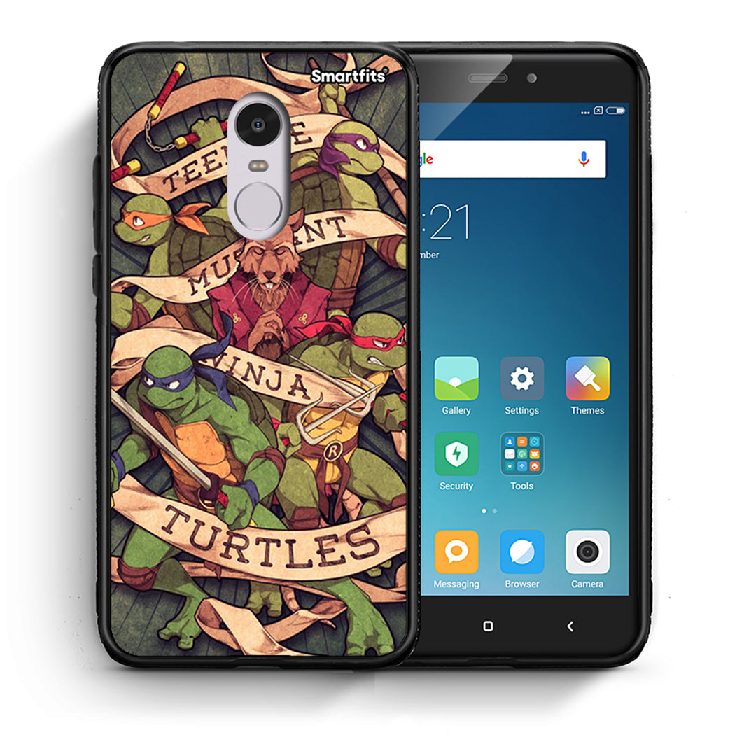 Θήκη Xiaomi Redmi Note 4/4X Ninja Turtles από τη Smartfits με σχέδιο στο πίσω μέρος και μαύρο περίβλημα | Xiaomi Redmi Note 4/4X Ninja Turtles case with colorful back and black bezels