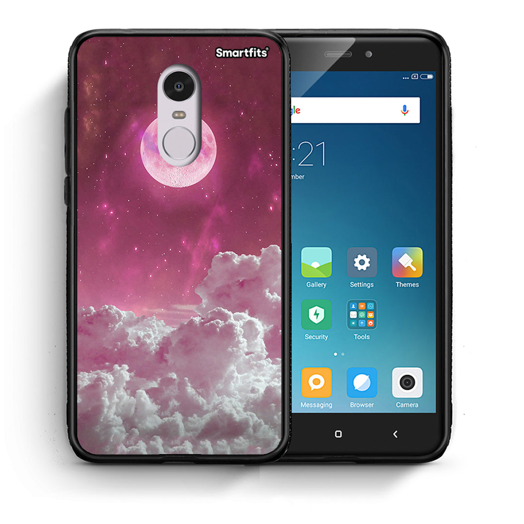Θήκη Xiaomi Redmi Note 4 / 4X Pink Moon από τη Smartfits με σχέδιο στο πίσω μέρος και μαύρο περίβλημα | Xiaomi Redmi Note 4 / 4X Pink Moon case with colorful back and black bezels