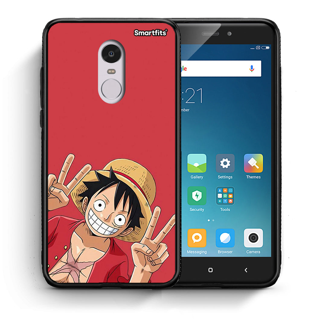 Θήκη Xiaomi Redmi 5 Pirate Luffy από τη Smartfits με σχέδιο στο πίσω μέρος και μαύρο περίβλημα | Xiaomi Redmi 5 Pirate Luffy case with colorful back and black bezels