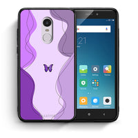 Thumbnail for Θήκη Αγίου Βαλεντίνου Xiaomi Redmi Note 4 / 4X Purple Mariposa από τη Smartfits με σχέδιο στο πίσω μέρος και μαύρο περίβλημα | Xiaomi Redmi Note 4 / 4X Purple Mariposa case with colorful back and black bezels