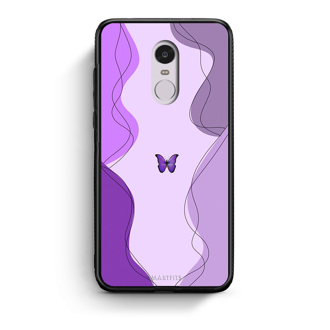 Xiaomi Redmi Note 4 / 4X Purple Mariposa Θήκη Αγίου Βαλεντίνου από τη Smartfits με σχέδιο στο πίσω μέρος και μαύρο περίβλημα | Smartphone case with colorful back and black bezels by Smartfits