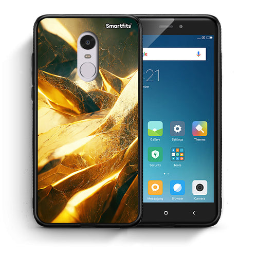 Θήκη Xiaomi Redmi Note 4/4X Real Gold από τη Smartfits με σχέδιο στο πίσω μέρος και μαύρο περίβλημα | Xiaomi Redmi Note 4/4X Real Gold case with colorful back and black bezels