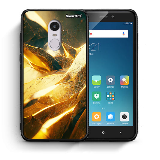 Θήκη Xiaomi Redmi Note 4/4X Real Gold από τη Smartfits με σχέδιο στο πίσω μέρος και μαύρο περίβλημα | Xiaomi Redmi Note 4/4X Real Gold case with colorful back and black bezels