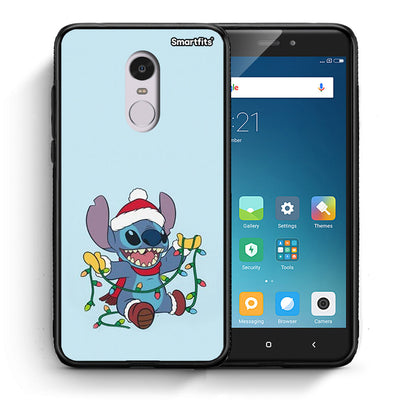 Θήκη Xiaomi Redmi Note 4/4X Santa Stich από τη Smartfits με σχέδιο στο πίσω μέρος και μαύρο περίβλημα | Xiaomi Redmi Note 4/4X Santa Stich case with colorful back and black bezels
