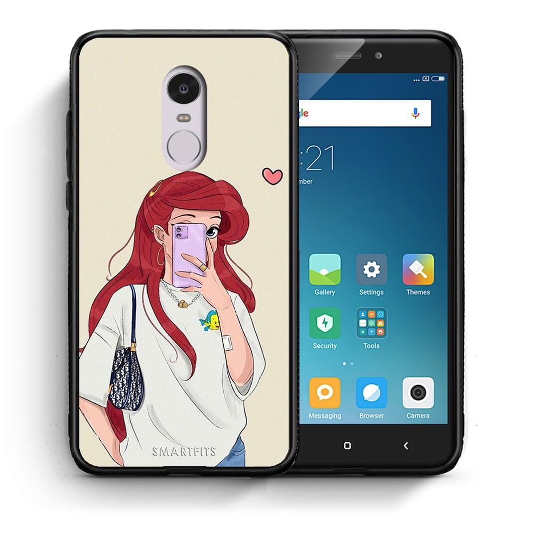 Θήκη Xiaomi Redmi Note 4 / 4X Walking Mermaid από τη Smartfits με σχέδιο στο πίσω μέρος και μαύρο περίβλημα | Xiaomi Redmi Note 4 / 4X Walking Mermaid case with colorful back and black bezels