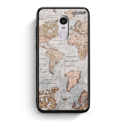 Xiaomi Redmi Note 4 / 4X World Map Θήκη από τη Smartfits με σχέδιο στο πίσω μέρος και μαύρο περίβλημα | Smartphone case with colorful back and black bezels by Smartfits