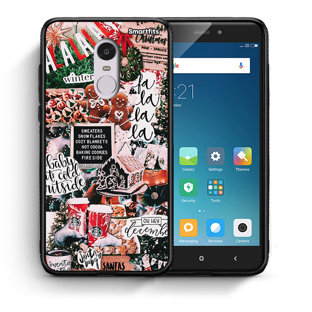 Θήκη Xiaomi Redmi Note 4/4X Xmas Habbits από τη Smartfits με σχέδιο στο πίσω μέρος και μαύρο περίβλημα | Xiaomi Redmi Note 4/4X Xmas Habbits case with colorful back and black bezels