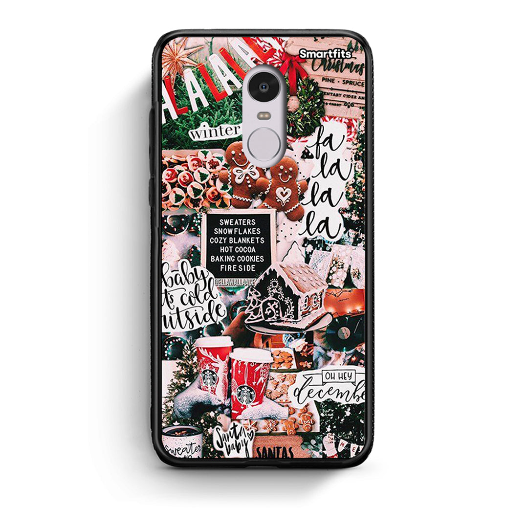 Xiaomi Redmi Note 4/4X Xmas Habbits θήκη από τη Smartfits με σχέδιο στο πίσω μέρος και μαύρο περίβλημα | Smartphone case with colorful back and black bezels by Smartfits