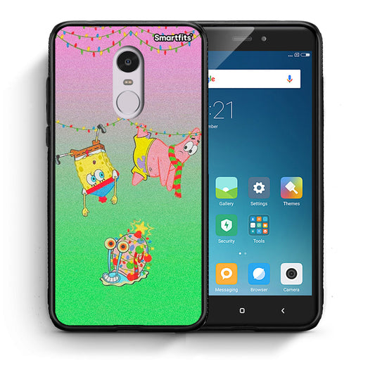 Θήκη Xiaomi Redmi Note 4/4X Xmas Lights από τη Smartfits με σχέδιο στο πίσω μέρος και μαύρο περίβλημα | Xiaomi Redmi Note 4/4X Xmas Lights case with colorful back and black bezels