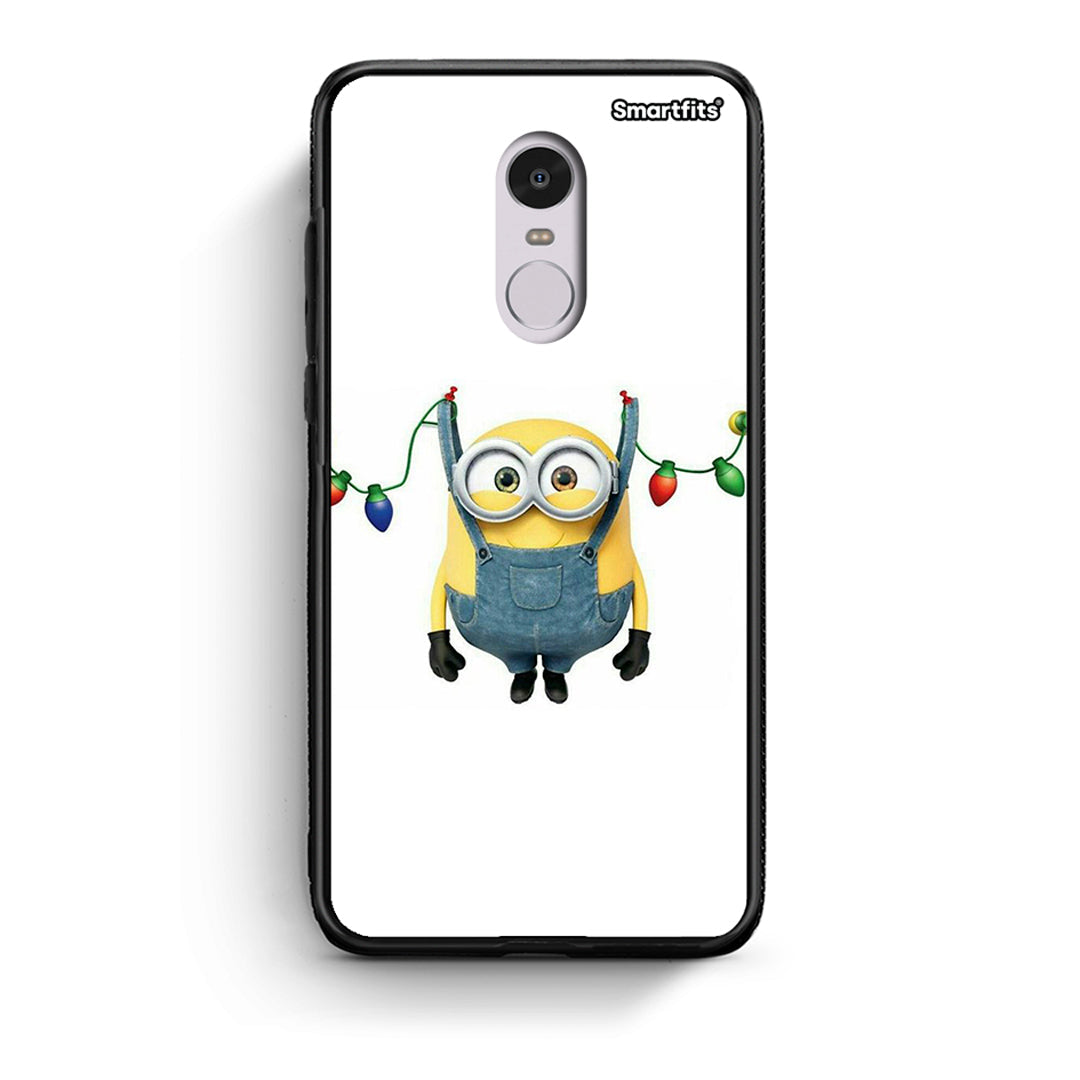 Xiaomi Redmi Note 4/4X Xmas Minion Lights θήκη από τη Smartfits με σχέδιο στο πίσω μέρος και μαύρο περίβλημα | Smartphone case with colorful back and black bezels by Smartfits