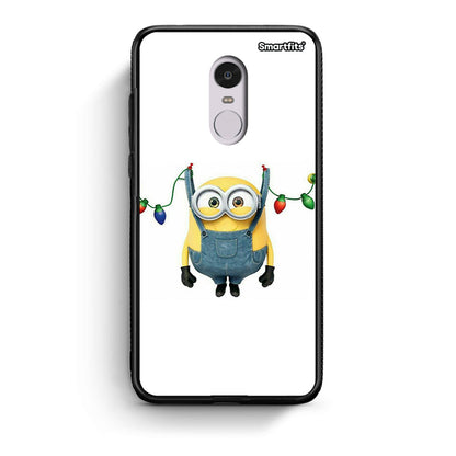 Xiaomi Redmi Note 4/4X Xmas Minion Lights θήκη από τη Smartfits με σχέδιο στο πίσω μέρος και μαύρο περίβλημα | Smartphone case with colorful back and black bezels by Smartfits