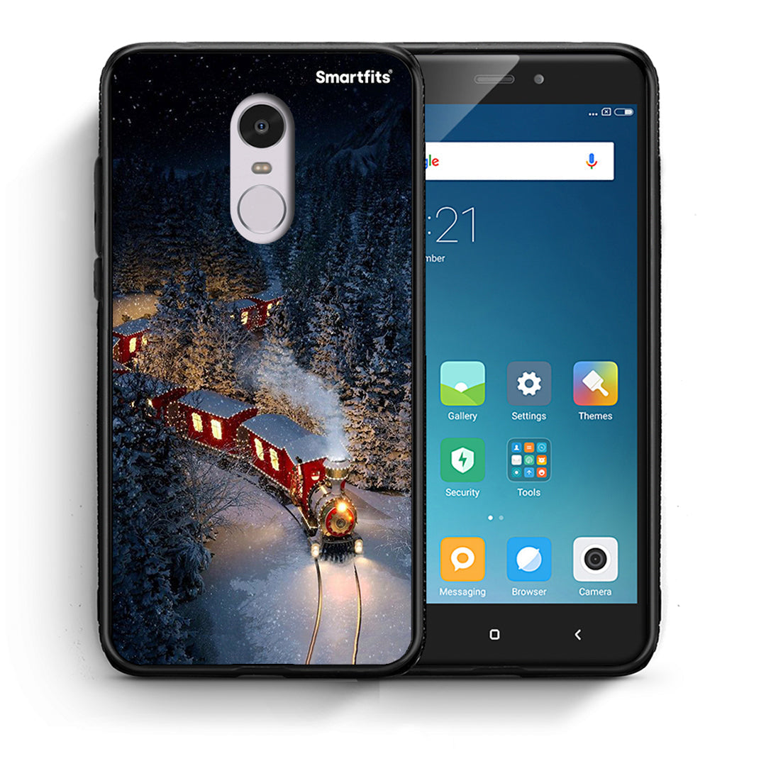 Θήκη Xiaomi Redmi Note 4/4X Xmas Train από τη Smartfits με σχέδιο στο πίσω μέρος και μαύρο περίβλημα | Xiaomi Redmi Note 4/4X Xmas Train case with colorful back and black bezels