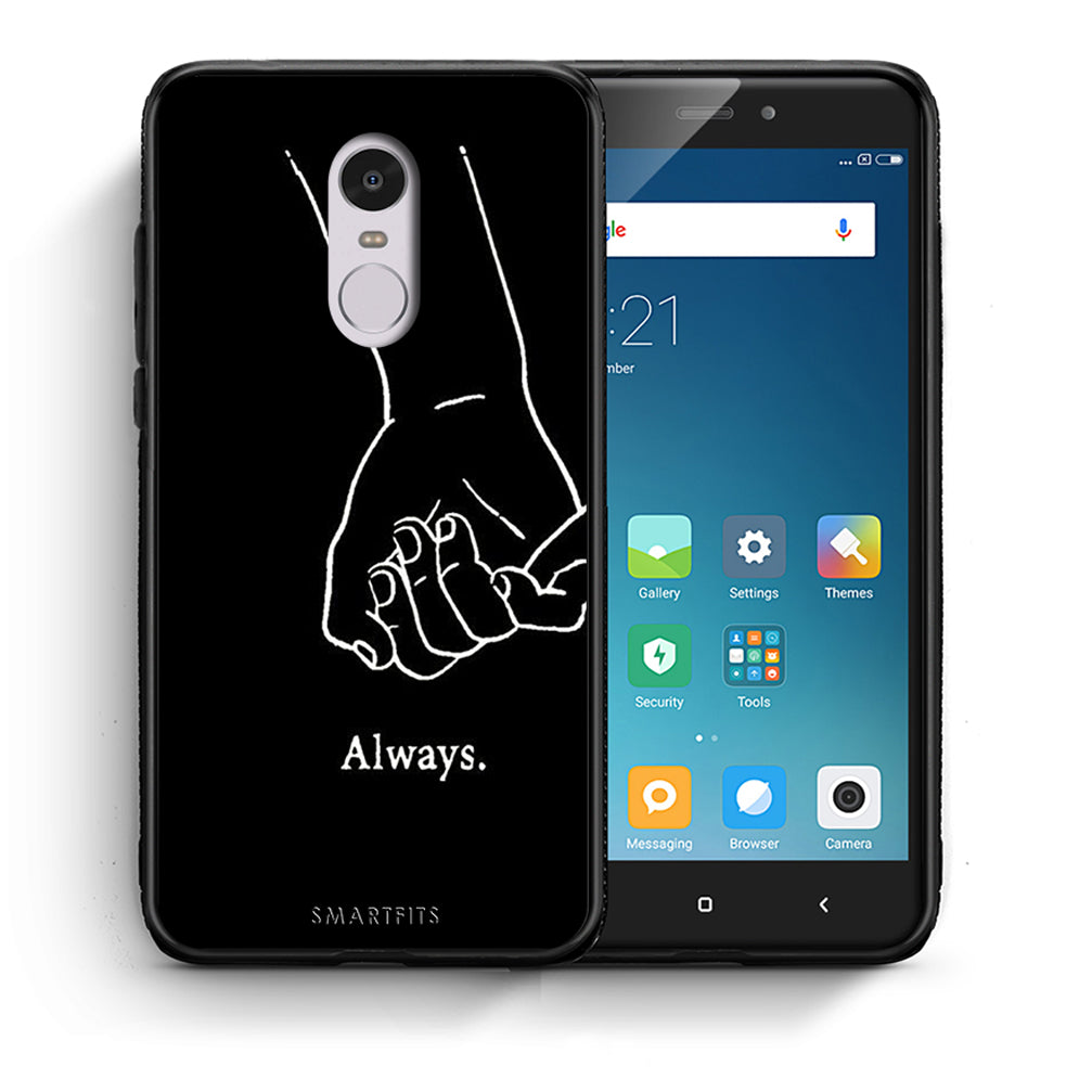 Θήκη Αγίου Βαλεντίνου Xiaomi Redmi Note 4 / 4X Always & Forever 1 από τη Smartfits με σχέδιο στο πίσω μέρος και μαύρο περίβλημα | Xiaomi Redmi Note 4 / 4X Always & Forever 1 case with colorful back and black bezels