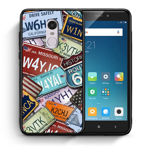 Θήκη Xiaomi Redmi Note 4/4X Car Plates από τη Smartfits με σχέδιο στο πίσω μέρος και μαύρο περίβλημα | Xiaomi Redmi Note 4/4X Car Plates case with colorful back and black bezels