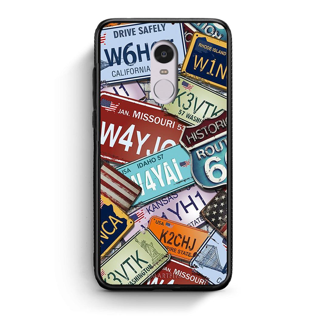 Xiaomi Redmi Note 4/4X Car Plates θήκη από τη Smartfits με σχέδιο στο πίσω μέρος και μαύρο περίβλημα | Smartphone case with colorful back and black bezels by Smartfits