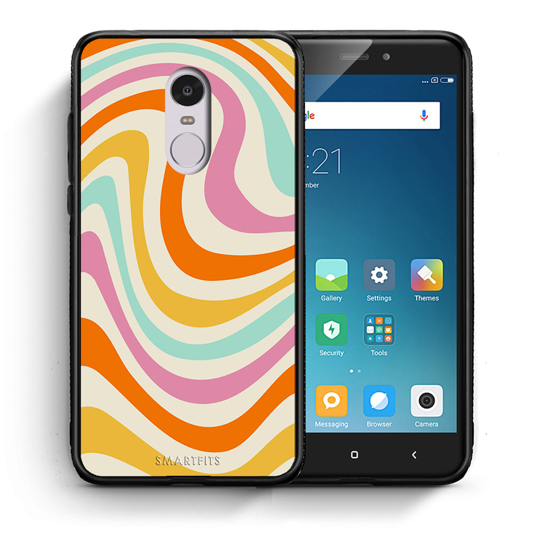 Θήκη Xiaomi Redmi Note 4/4X Colourful Waves από τη Smartfits με σχέδιο στο πίσω μέρος και μαύρο περίβλημα | Xiaomi Redmi Note 4/4X Colourful Waves case with colorful back and black bezels