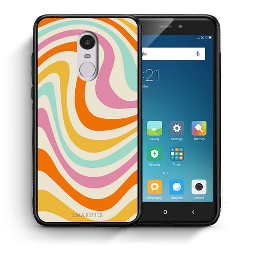 Θήκη Xiaomi Redmi Note 4/4X Colourful Waves από τη Smartfits με σχέδιο στο πίσω μέρος και μαύρο περίβλημα | Xiaomi Redmi Note 4/4X Colourful Waves case with colorful back and black bezels