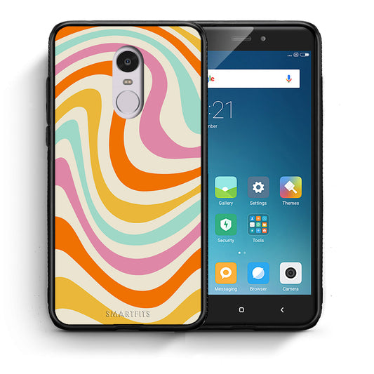 Θήκη Xiaomi Redmi Note 4/4X Colourful Waves από τη Smartfits με σχέδιο στο πίσω μέρος και μαύρο περίβλημα | Xiaomi Redmi Note 4/4X Colourful Waves case with colorful back and black bezels