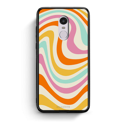Xiaomi Redmi Note 4/4X Colourful Waves θήκη από τη Smartfits με σχέδιο στο πίσω μέρος και μαύρο περίβλημα | Smartphone case with colorful back and black bezels by Smartfits