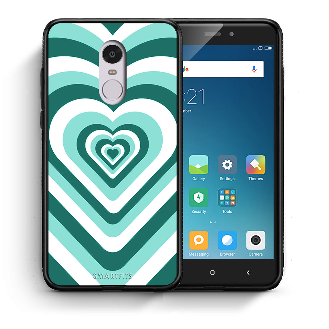 Θήκη Xiaomi Redmi Note 4/4X Green Hearts από τη Smartfits με σχέδιο στο πίσω μέρος και μαύρο περίβλημα | Xiaomi Redmi Note 4/4X Green Hearts case with colorful back and black bezels