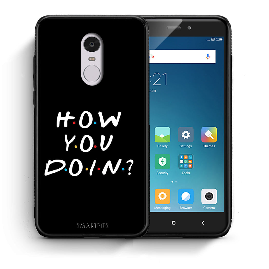 Θήκη Xiaomi Redmi Note 4/4X How You Doin από τη Smartfits με σχέδιο στο πίσω μέρος και μαύρο περίβλημα | Xiaomi Redmi Note 4/4X How You Doin case with colorful back and black bezels