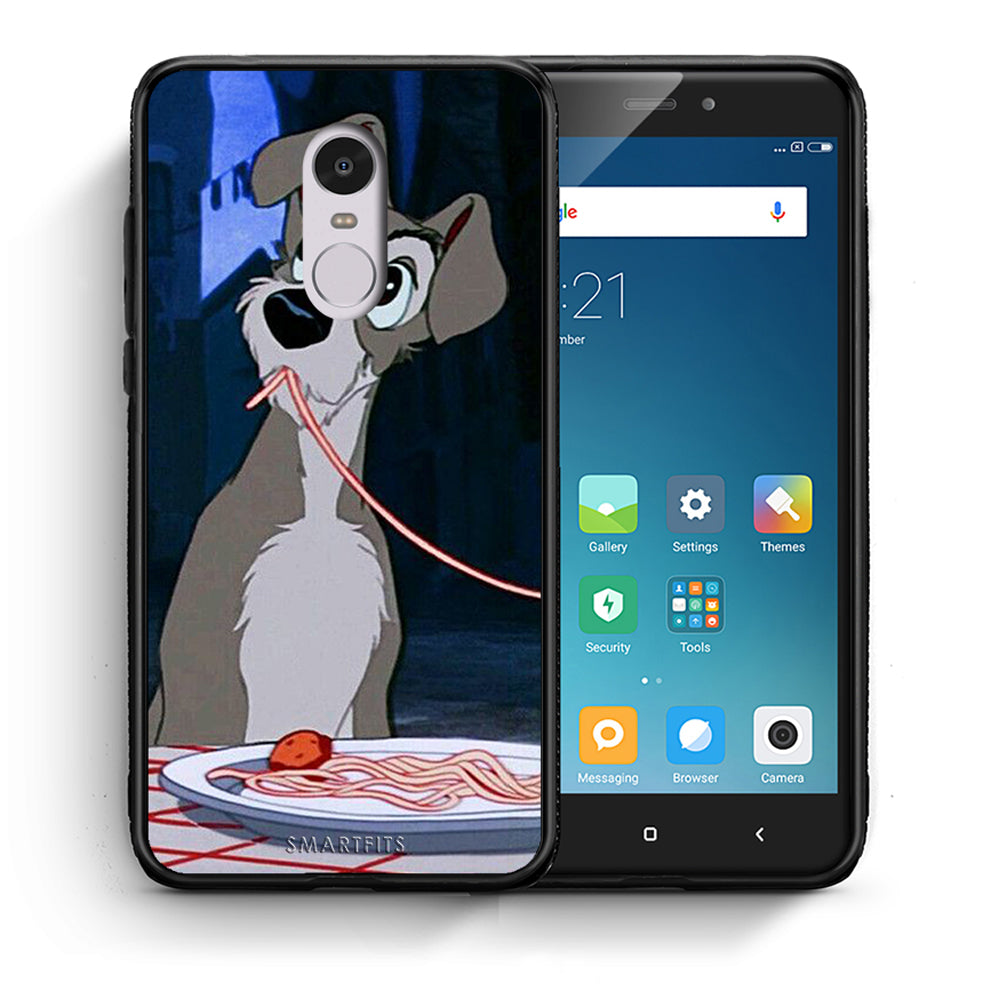 Θήκη Αγίου Βαλεντίνου Xiaomi Redmi 5 Lady And Tramp 1 από τη Smartfits με σχέδιο στο πίσω μέρος και μαύρο περίβλημα | Xiaomi Redmi 5 Lady And Tramp 1 case with colorful back and black bezels