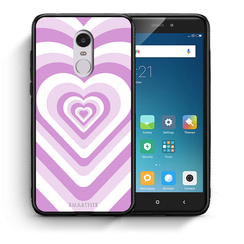Θήκη Xiaomi Redmi Note 4/4X Lilac Hearts από τη Smartfits με σχέδιο στο πίσω μέρος και μαύρο περίβλημα | Xiaomi Redmi Note 4/4X Lilac Hearts case with colorful back and black bezels