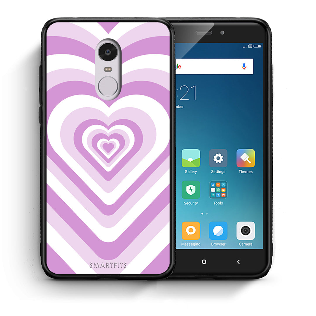 Θήκη Xiaomi Redmi Note 4/4X Lilac Hearts από τη Smartfits με σχέδιο στο πίσω μέρος και μαύρο περίβλημα | Xiaomi Redmi Note 4/4X Lilac Hearts case with colorful back and black bezels
