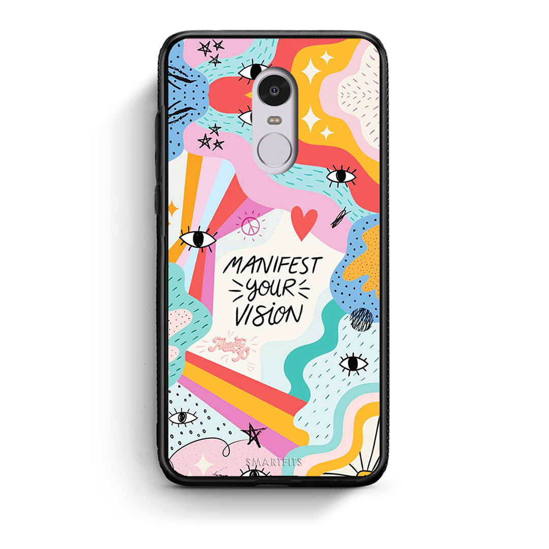 Xiaomi Redmi Note 4/4X Manifest Your Vision θήκη από τη Smartfits με σχέδιο στο πίσω μέρος και μαύρο περίβλημα | Smartphone case with colorful back and black bezels by Smartfits
