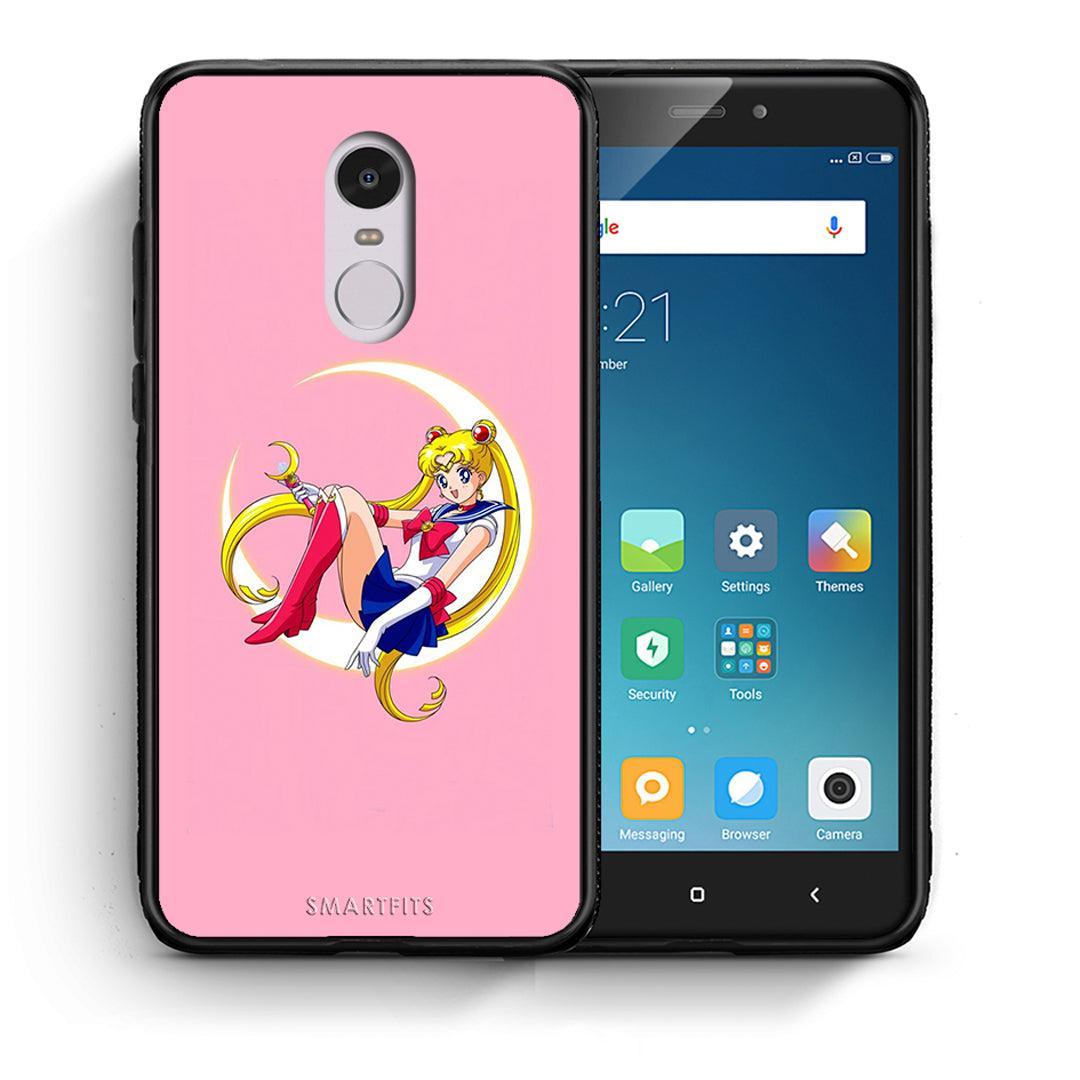Θήκη Xiaomi Redmi Note 4/4X Moon Girl από τη Smartfits με σχέδιο στο πίσω μέρος και μαύρο περίβλημα | Xiaomi Redmi Note 4/4X Moon Girl case with colorful back and black bezels