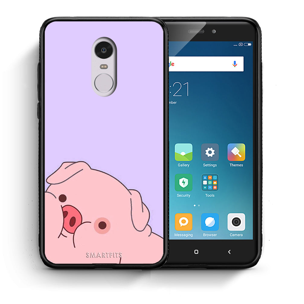Θήκη Αγίου Βαλεντίνου Xiaomi Redmi Note 4 / 4X Pig Love 2 από τη Smartfits με σχέδιο στο πίσω μέρος και μαύρο περίβλημα | Xiaomi Redmi Note 4 / 4X Pig Love 2 case with colorful back and black bezels