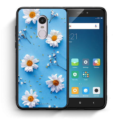 Θήκη Xiaomi Redmi Note 4/4X Real Daisies από τη Smartfits με σχέδιο στο πίσω μέρος και μαύρο περίβλημα | Xiaomi Redmi Note 4/4X Real Daisies case with colorful back and black bezels