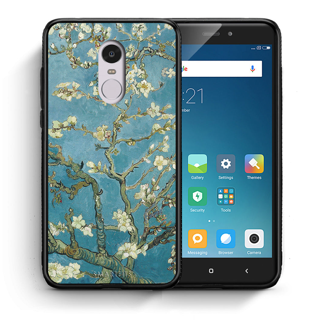Θήκη Xiaomi Redmi Note 4/4X White Blossoms από τη Smartfits με σχέδιο στο πίσω μέρος και μαύρο περίβλημα | Xiaomi Redmi Note 4/4X White Blossoms case with colorful back and black bezels