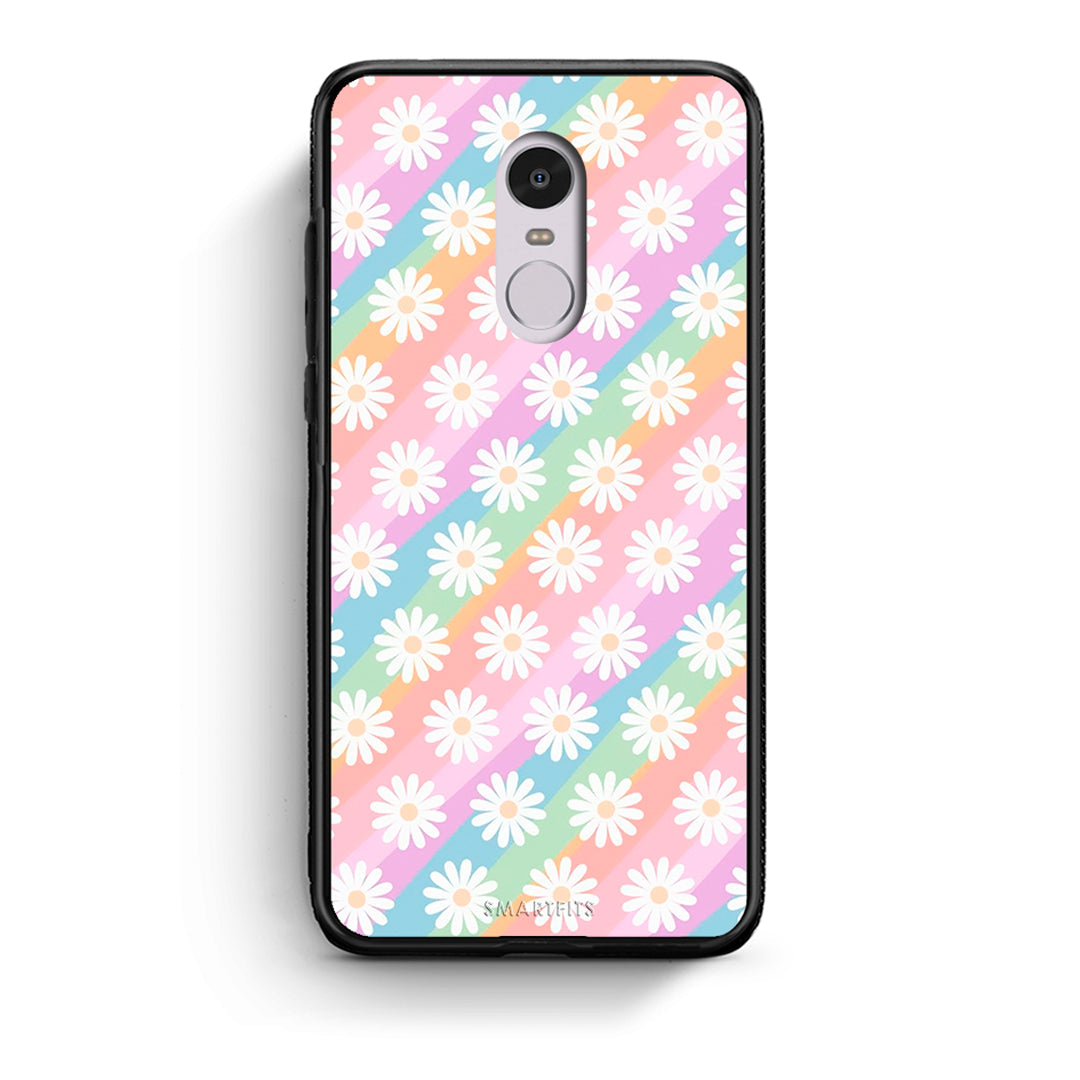 Xiaomi Redmi Note 4/4X White Daisies θήκη από τη Smartfits με σχέδιο στο πίσω μέρος και μαύρο περίβλημα | Smartphone case with colorful back and black bezels by Smartfits