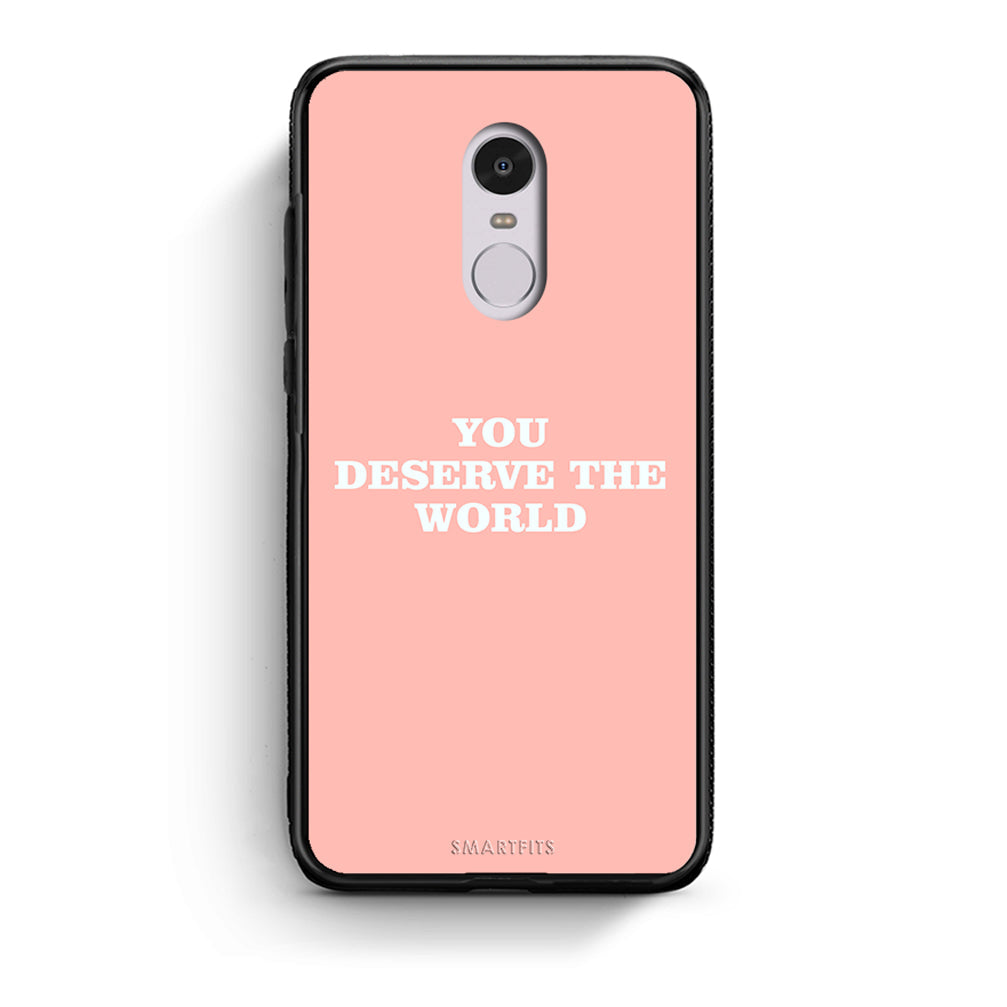 Xiaomi Redmi 5 You Deserve The World Θήκη Αγίου Βαλεντίνου από τη Smartfits με σχέδιο στο πίσω μέρος και μαύρο περίβλημα | Smartphone case with colorful back and black bezels by Smartfits