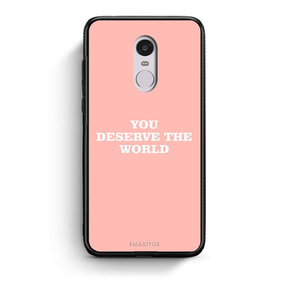 Xiaomi Redmi 5 You Deserve The World Θήκη Αγίου Βαλεντίνου από τη Smartfits με σχέδιο στο πίσω μέρος και μαύρο περίβλημα | Smartphone case with colorful back and black bezels by Smartfits