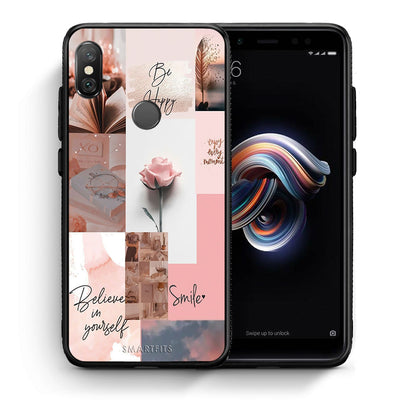 Θήκη Xiaomi Redmi Note 5 Aesthetic Collage από τη Smartfits με σχέδιο στο πίσω μέρος και μαύρο περίβλημα | Xiaomi Redmi Note 5 Aesthetic Collage case with colorful back and black bezels